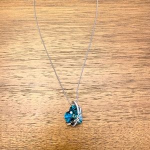 Swarovski Blue Heart Diamond Necklace - Authentic